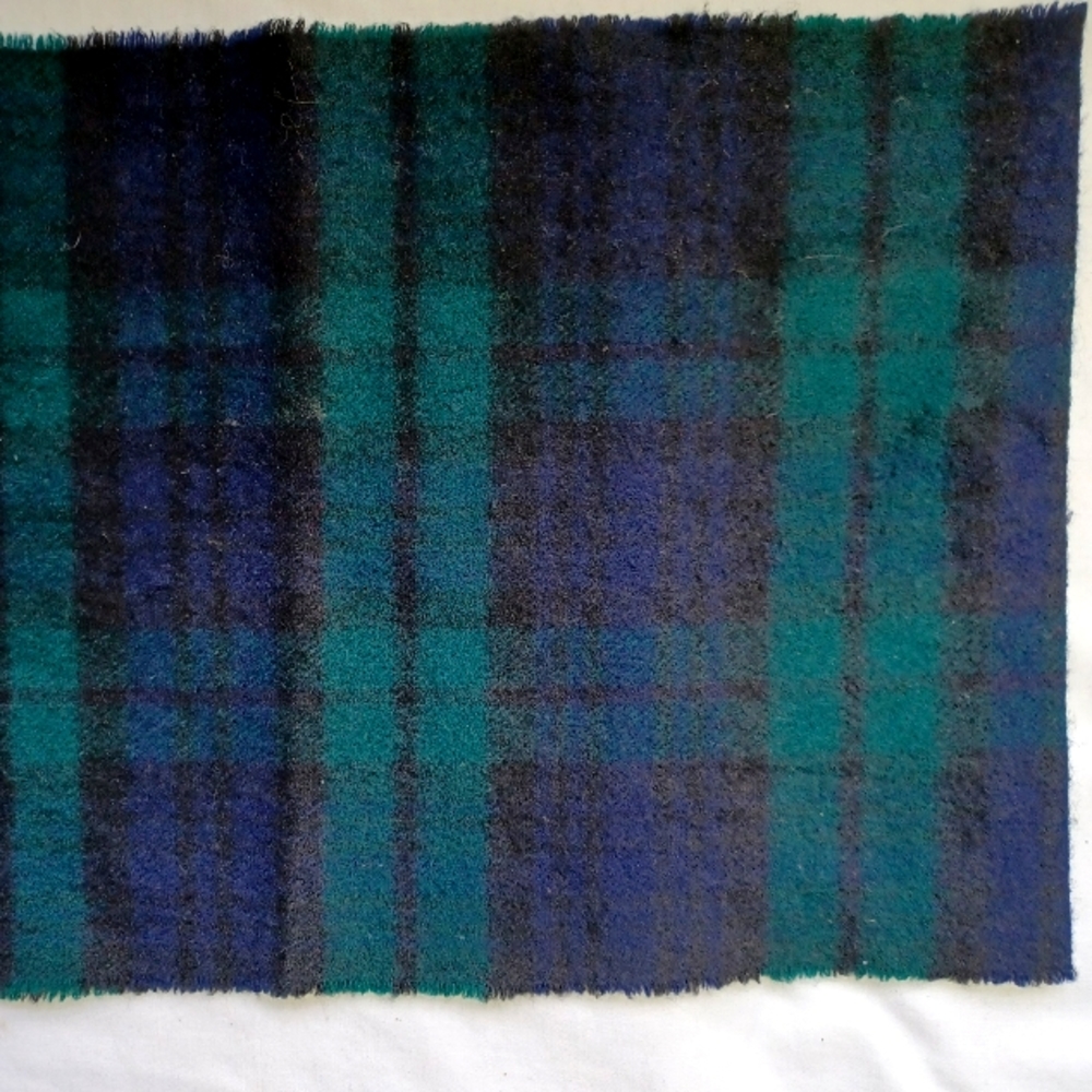 100% Lambswool Scarf Made Scotland 54x12" Black Watch Britches of Georgetown EUC